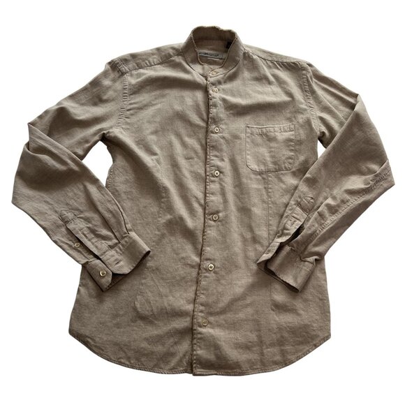 Marcel Et Marcel Button Front Shirt in Tan - Picture 1 of 3